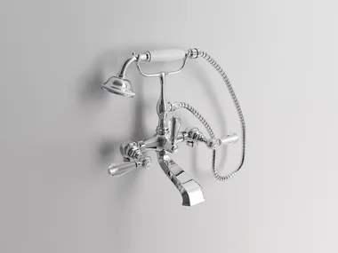 BEATRICE - 2 hole floor standing bathtub tap with hand shower _ Park Avenue